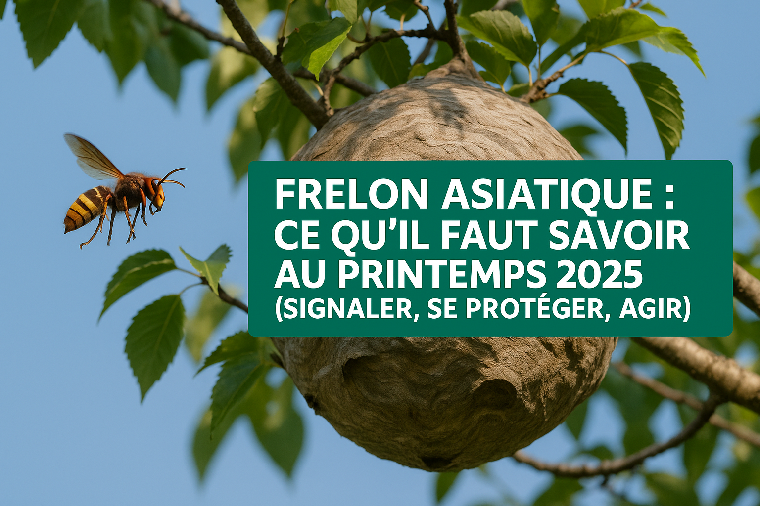 Frelon asiatique : ce qu’il faut savoir au printemps 2025 (signaler, se protéger, agir)
