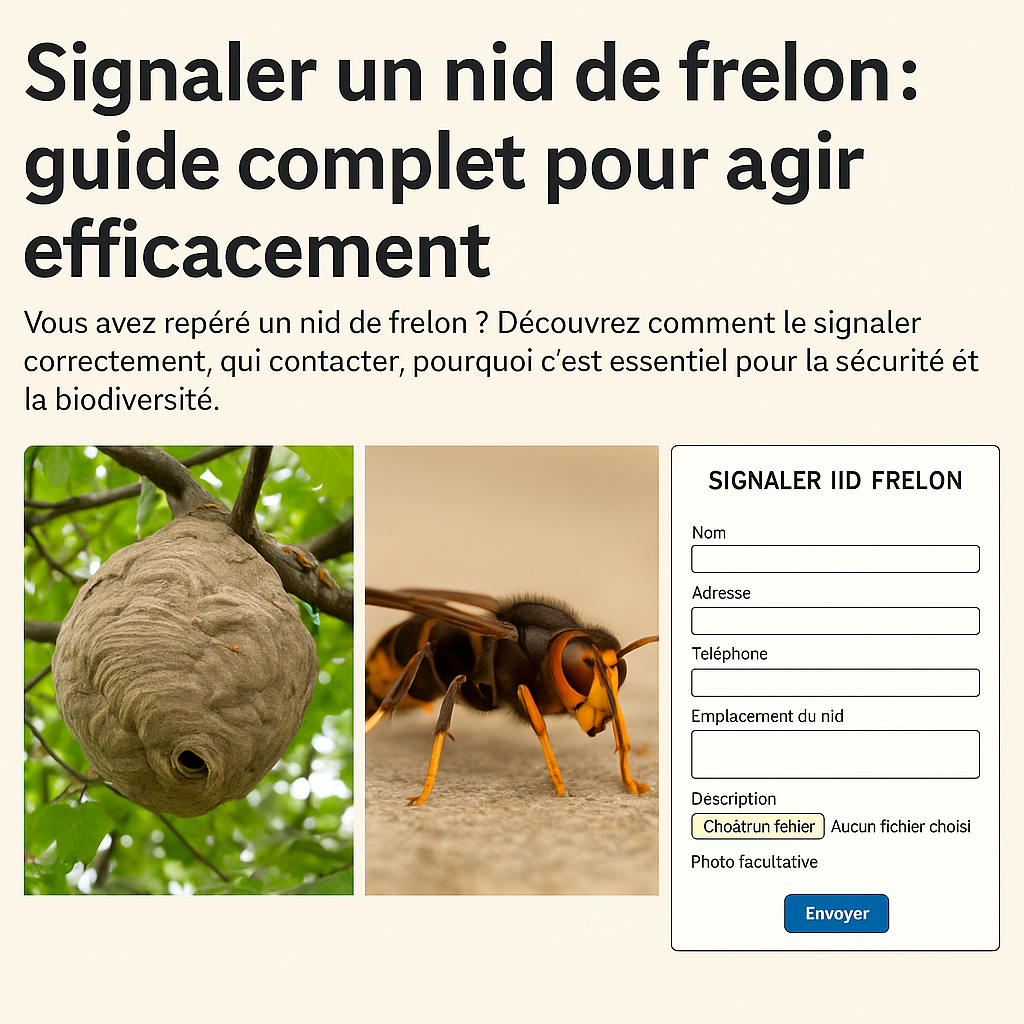 Signaler un nid de frelon : guide complet pour agir efficacement