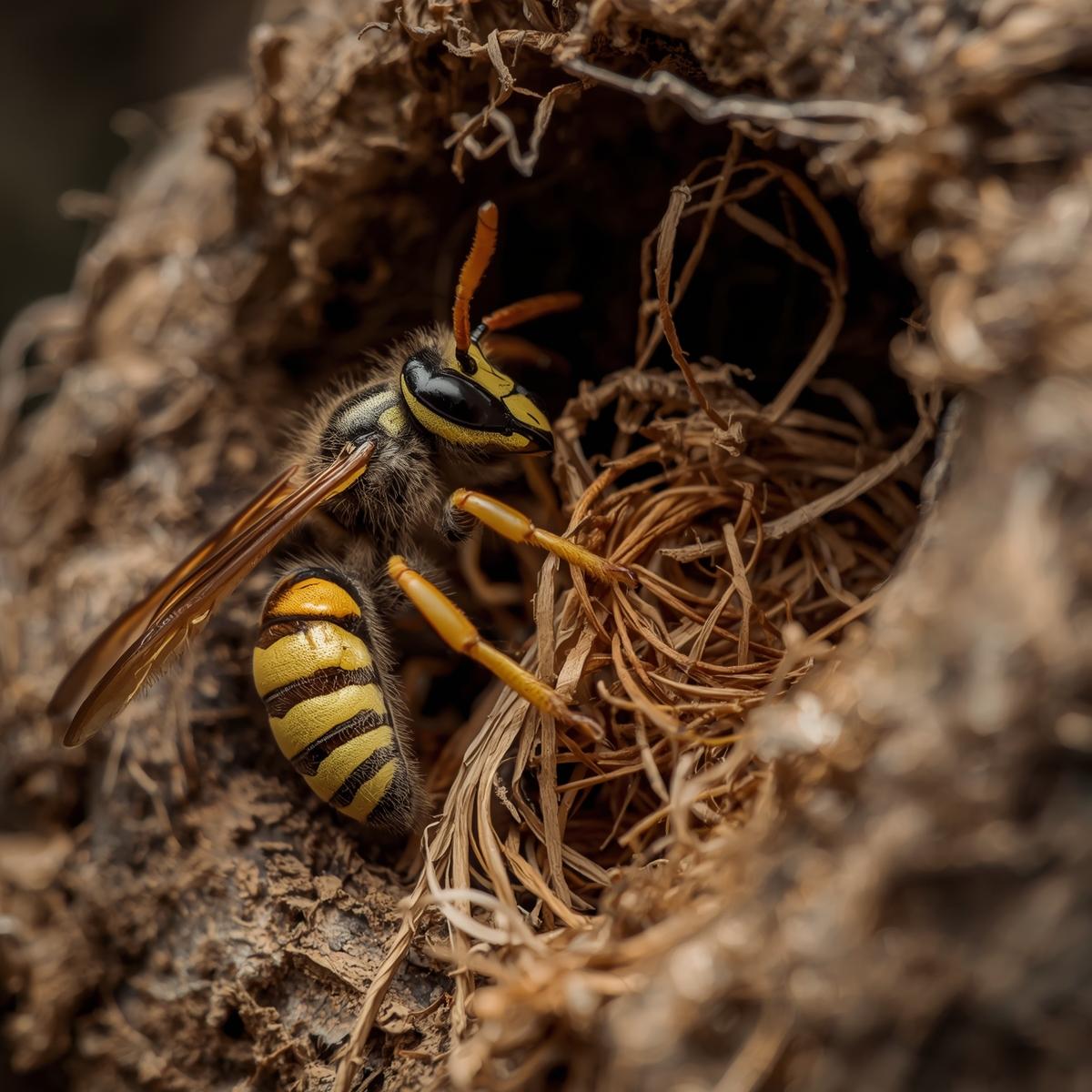 Nid primaire de frelon asiatique