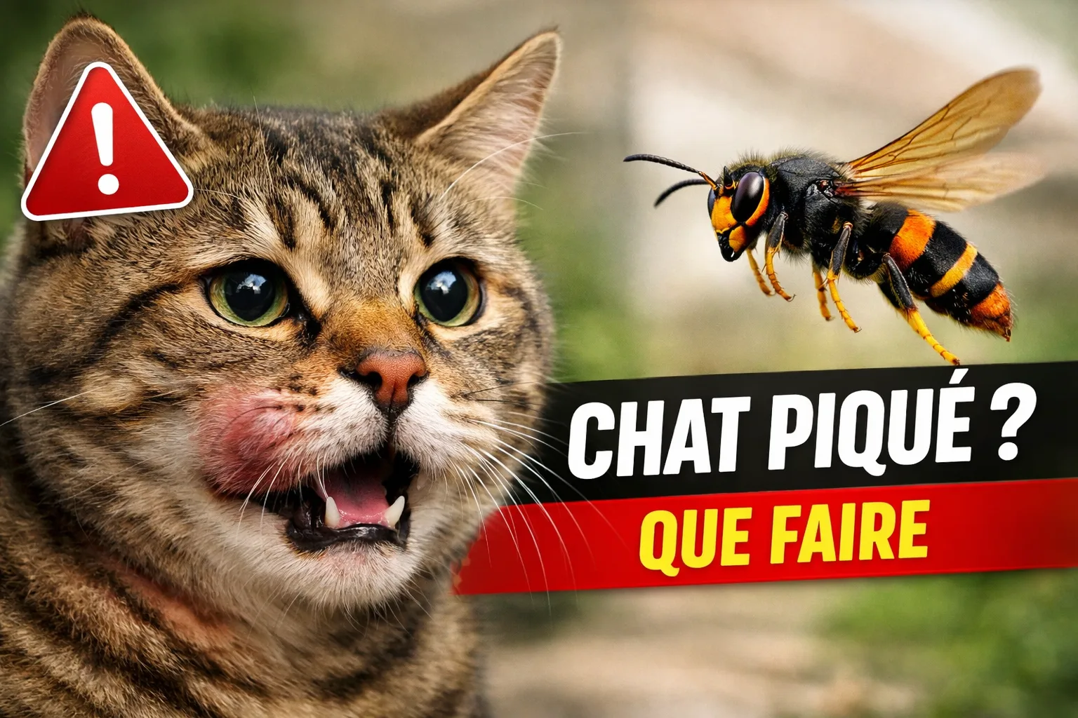 Piqûre de frelon asiatique chez le chat : symptômes, urgence et premiers gestes