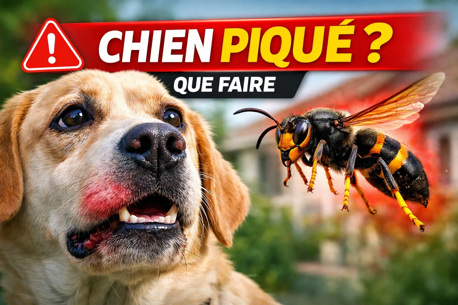 Piqûre de frelon asiatique chez le chien : symptômes, urgence et premiers gestes