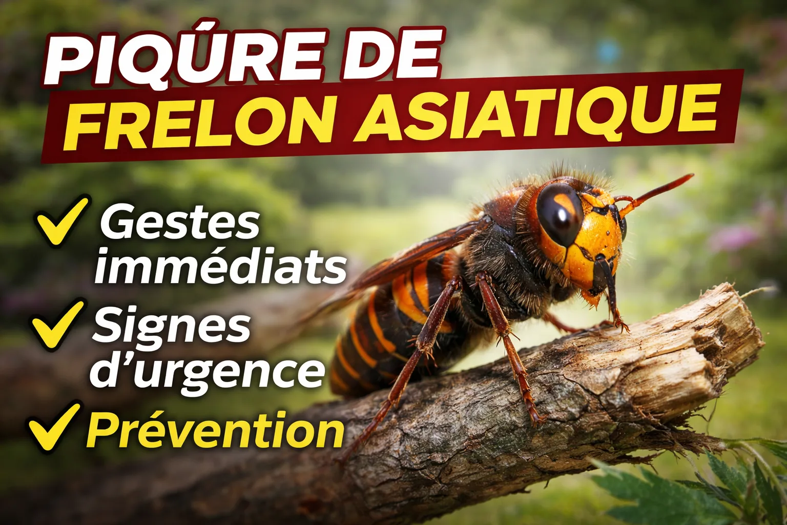 Piqûre frelon asiatique Nord (59) : que faire ? Urgence 15/112