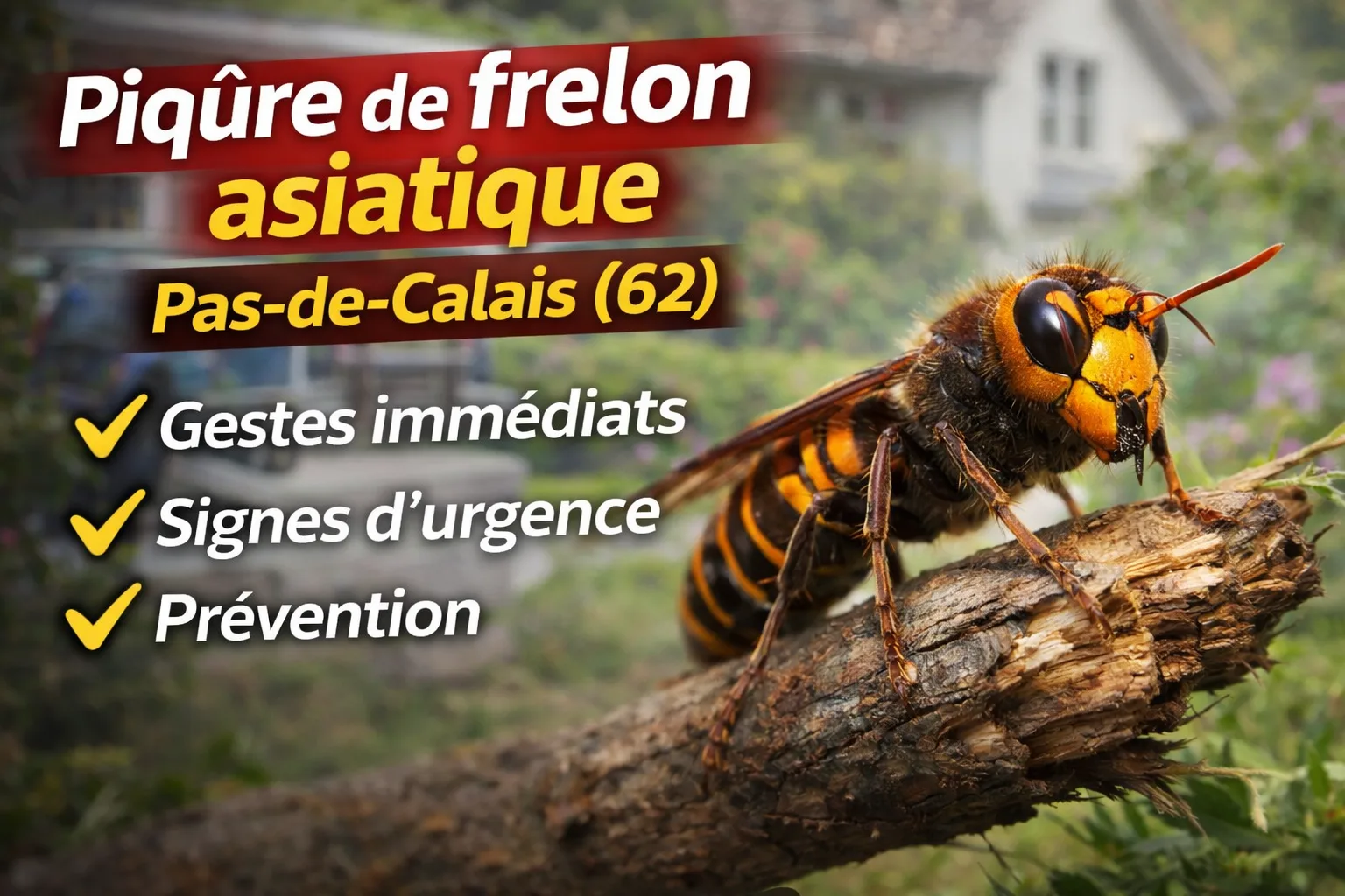 Piqûre frelon asiatique Pas-de-Calais (62) : que faire ? Urgence 15/112
