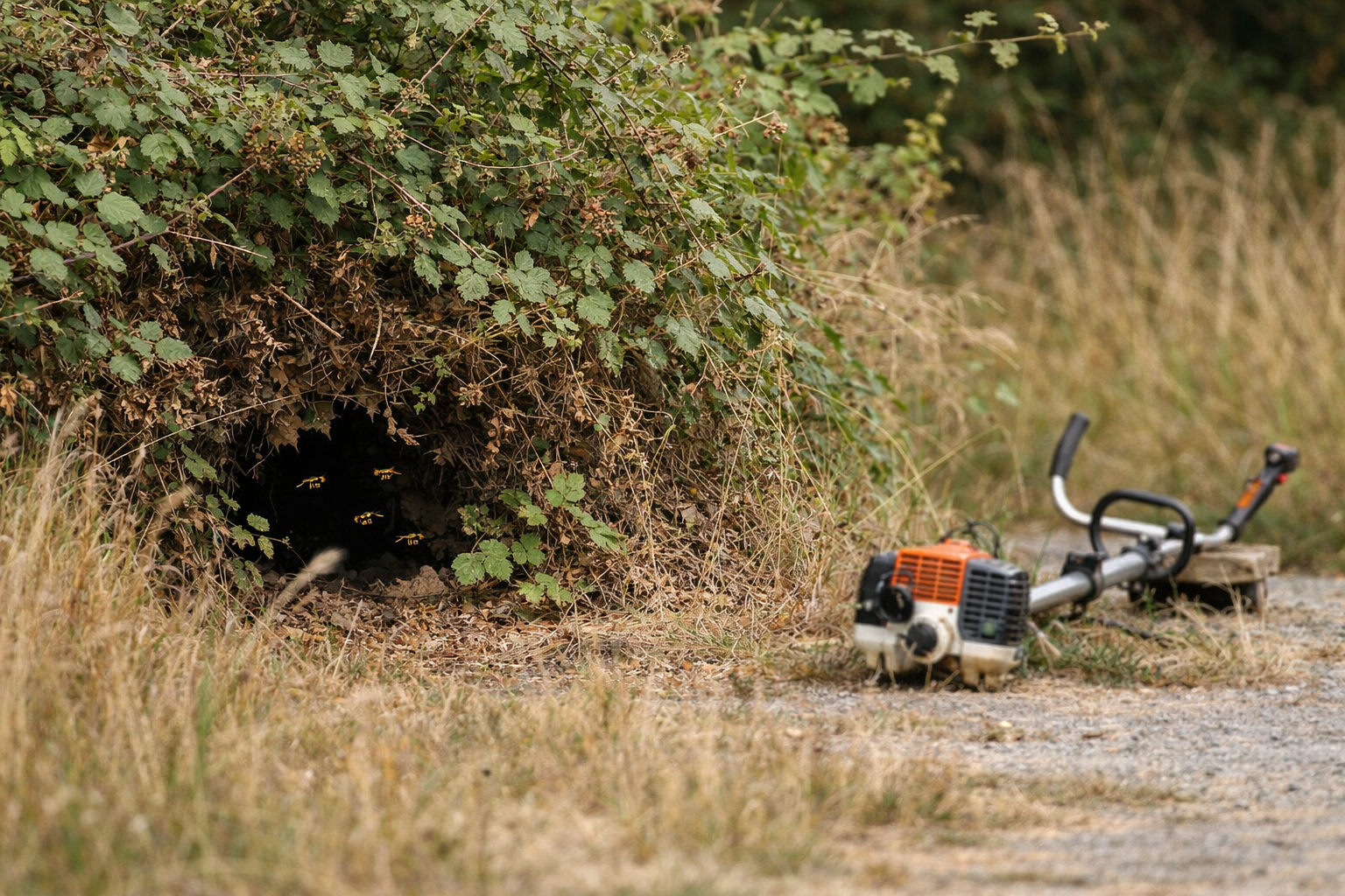 Nid de frelon asiatique au sol : les signes d’alerte avant le débroussaillage