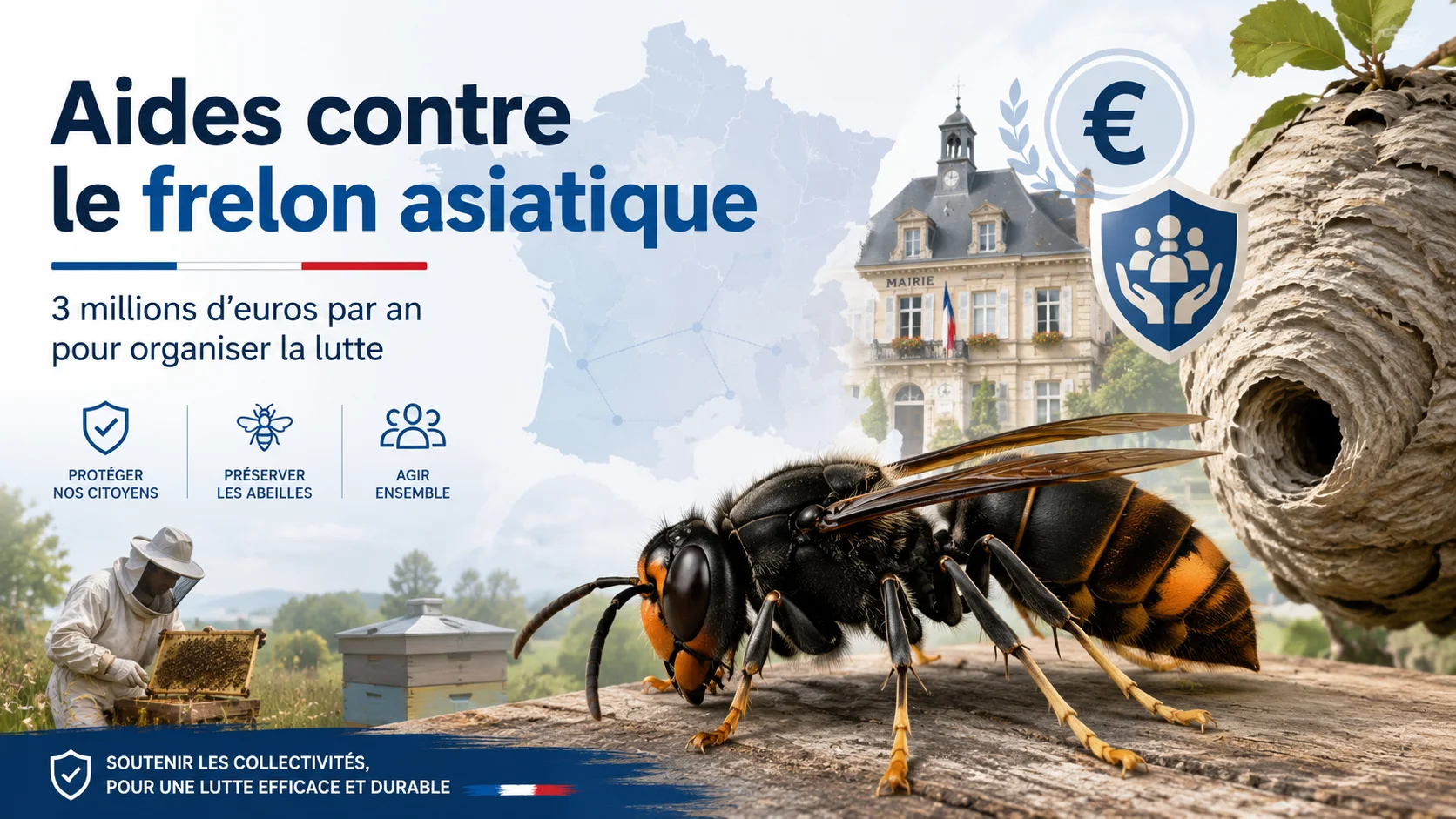 Aide du gouvernement contre le frelon asiatique : 3 millions €/an annoncés