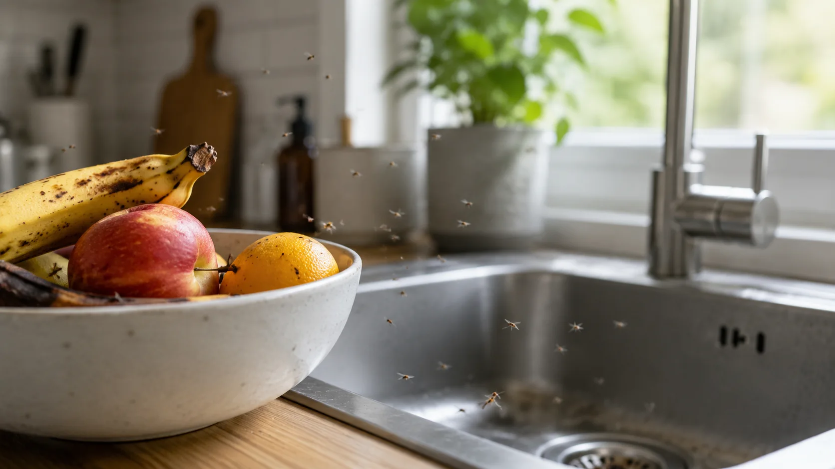 Moucherons dans la cuisine : causes et solutions